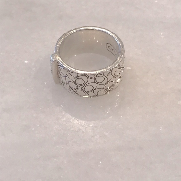 Coach Sterling Silver Logo Ring size 6